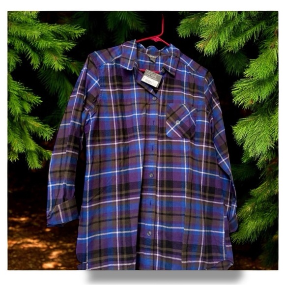 NWT Eddie Bauer Women’s Flannel Plaid Button-Down Shirt - Size Medium. New - Picture 6 of 10